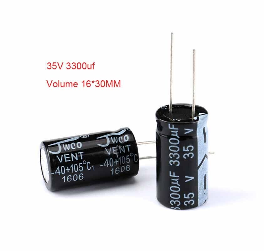 5 piezas Condensador electrolítico de aluminio 35V 3300uf volumen 16*30 mm negro normal